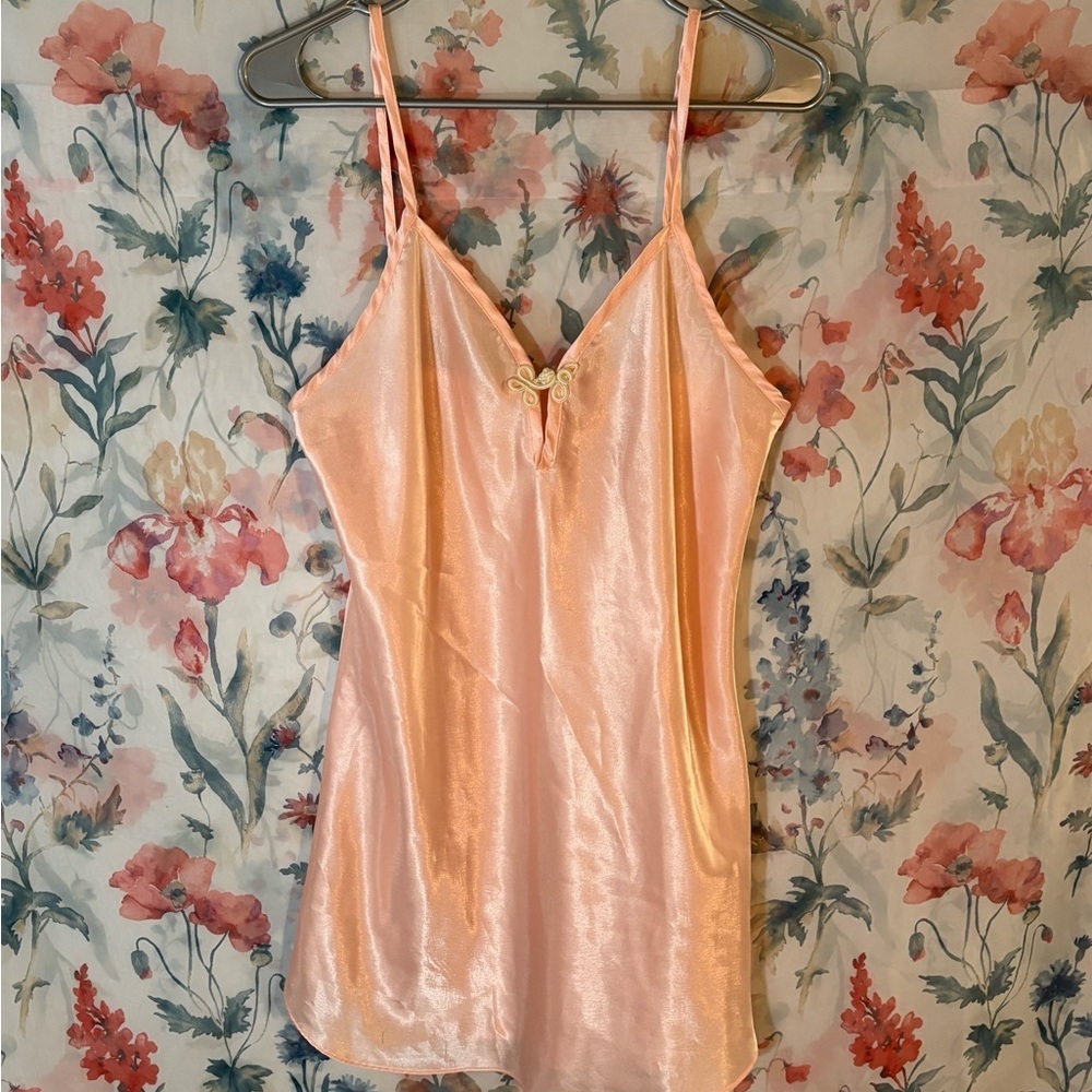 Vintage Elegant Pink Satin Chemise